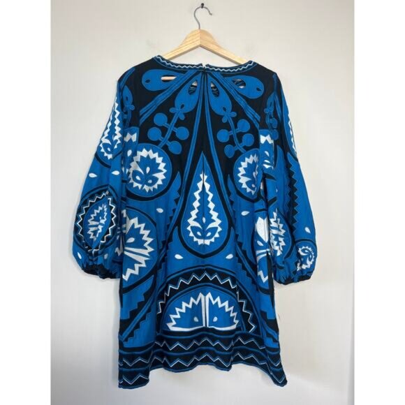 NWT Sea New York Gael Applique Long Sleeve Cutout Tunic Mini Dress Blue Size: L - Picture 7 of 8